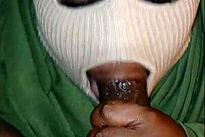 super sloppy deep throat from masked girl