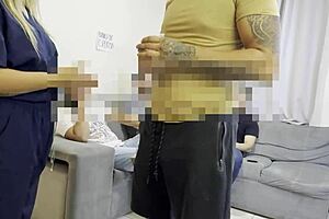 gangbang in sperm bank with wet housewife pussy