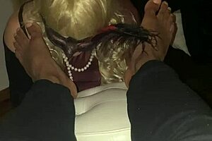 I had the crossdresser lick my feet, fucked his ass, and punched him with boxing gloves