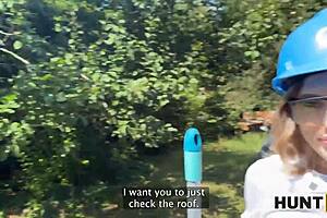 Hunt4k Sexy Fantasie Fucks With Old Hunter For Her Annual Salary In Public