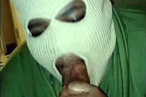 super sloppy deep throat from masked girl