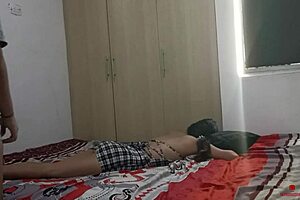 Two stepsisters discover alone in room for lesbian sex