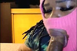 she blew bubbles with my cum after sucking dick good