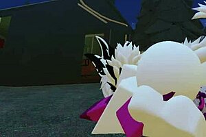 Pregnant woman engages in intense fucking session on Roblox with monster cock