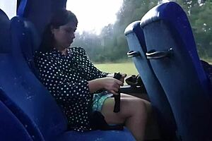 Hot mom seduces stranger on public bus