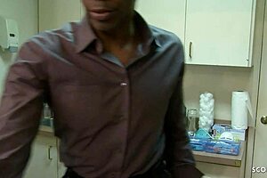 Nymphomaniac Teen Nurse Helps Black Guy With Monster Cock