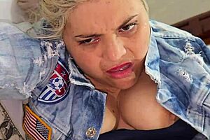 The blonde latina's ass devoured multiple cocks in a steamy session