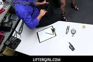 hey, that big-tits latina thief seduced the cops for a wild office threesome