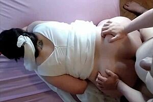 Big cumshot on ass for this horny bride