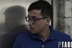 Petite Teen Blows In Public Outdoors