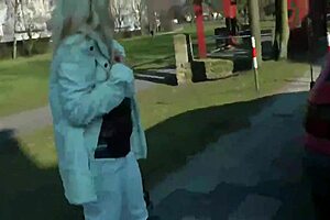 German Blonde Teen Slut Naked in Public