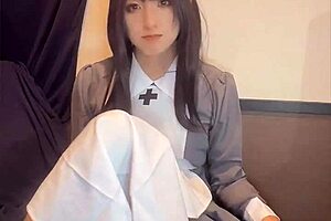 Black-Haired Nurse Crossdresses And Masturbates Quietly In Private Video