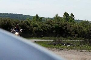 Wild Outdoor Fuck On Motorbike With Horny Brunette