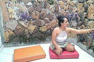 With those stretches my body rubs against the lycra and gets me excited with desire to work out with the instructor