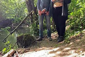 Tempting Handjob from Voluptuous Mature MILF Outdoors