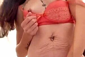 horny woman masturbates alone, cumming hard on her finger