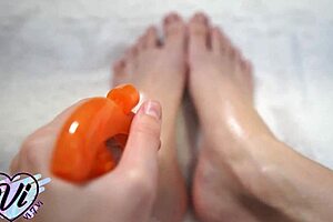 Brunette Show Her Feet And Foot Fetish Closeup