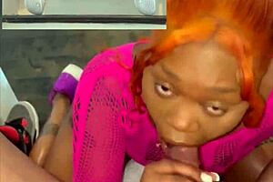 SUCK THAT MONSTER COCK on the stairs!