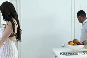 Cassie fire, bbc lover, receives milk after riding dark meat in kitchen