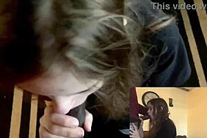 Lesbian best friend performs blowjob for accommodation