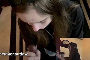 Lesbian best friend performs blowjob for accommodation