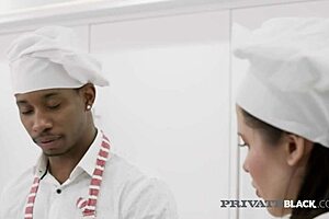 Cassie fire, bbc lover, receives milk after riding dark meat in kitchen