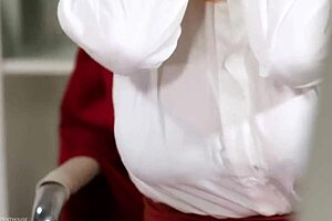 Busty Redhead Boss Seduces Employee Into Fucking