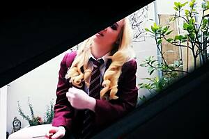 Collared British Teen Gets Hard Kitchen Fucking!