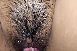 i love how my creamy latina pussy drips after using the vibrator on my tight lips