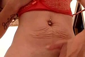 horny woman masturbates alone, cumming hard on her finger