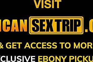 Sexy Ebony Takes Big Caucasian Dick Deep in Black Pussy