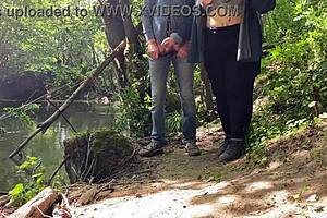 Tempting Handjob from Voluptuous Mature MILF Outdoors