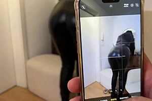 Hot Girl in Leather Outfit Cum Twice from Guys Cock