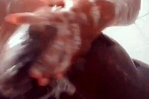 Soapy ebony tits