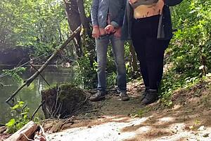 Tempting Handjob from Voluptuous Mature MILF Outdoors