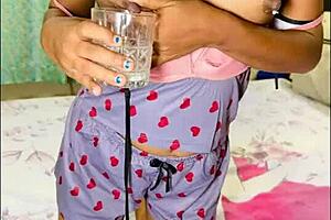 solo nude video expressing milk from boobs to dildo in pussy