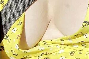 Wifey casually flashed her perfect tits while cruising in the car part two