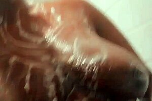 Soapy ebony tits