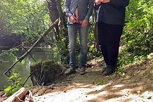 Tempting Handjob from Voluptuous Mature MILF Outdoors