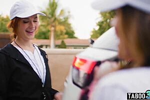 Redhead lesbian milf coach siri dahl strapon fucking a teen 18+s fresh pussy