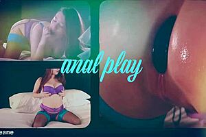 Brit Teen Gives Oily Handjob in Fetish Costume.