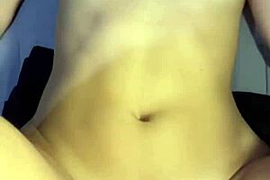 Cumming On Her Belly In Homemade Couple Sex With Big Ass Brunette Babe