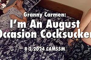 granny carmen shows deepthroat skills on occasion