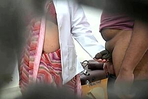 Indian doctor examines patient's massive cock
