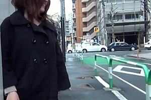 asian babe flashes undies in public outdoor spot