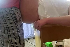 Close up office table fuck