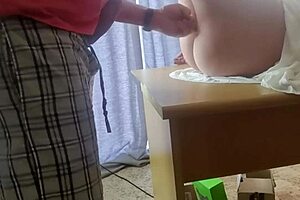 Close up office table fuck