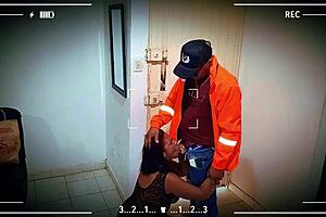 Casual Sex with the Delivery Guy I Suck His Cock and Let Him Fuck Me After Showing Me Off in Lingerie Quick Adrenaline-Filled and Delicious Sex