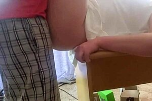 Close up office table fuck