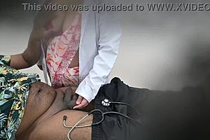 lady doctor having fun with patient